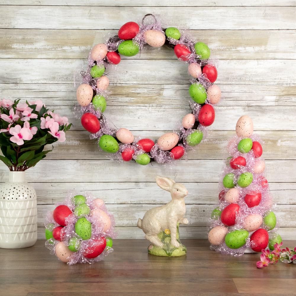 3-Piece Speckled Easter Egg Tree, Ball and Wreath Set. Picture 2