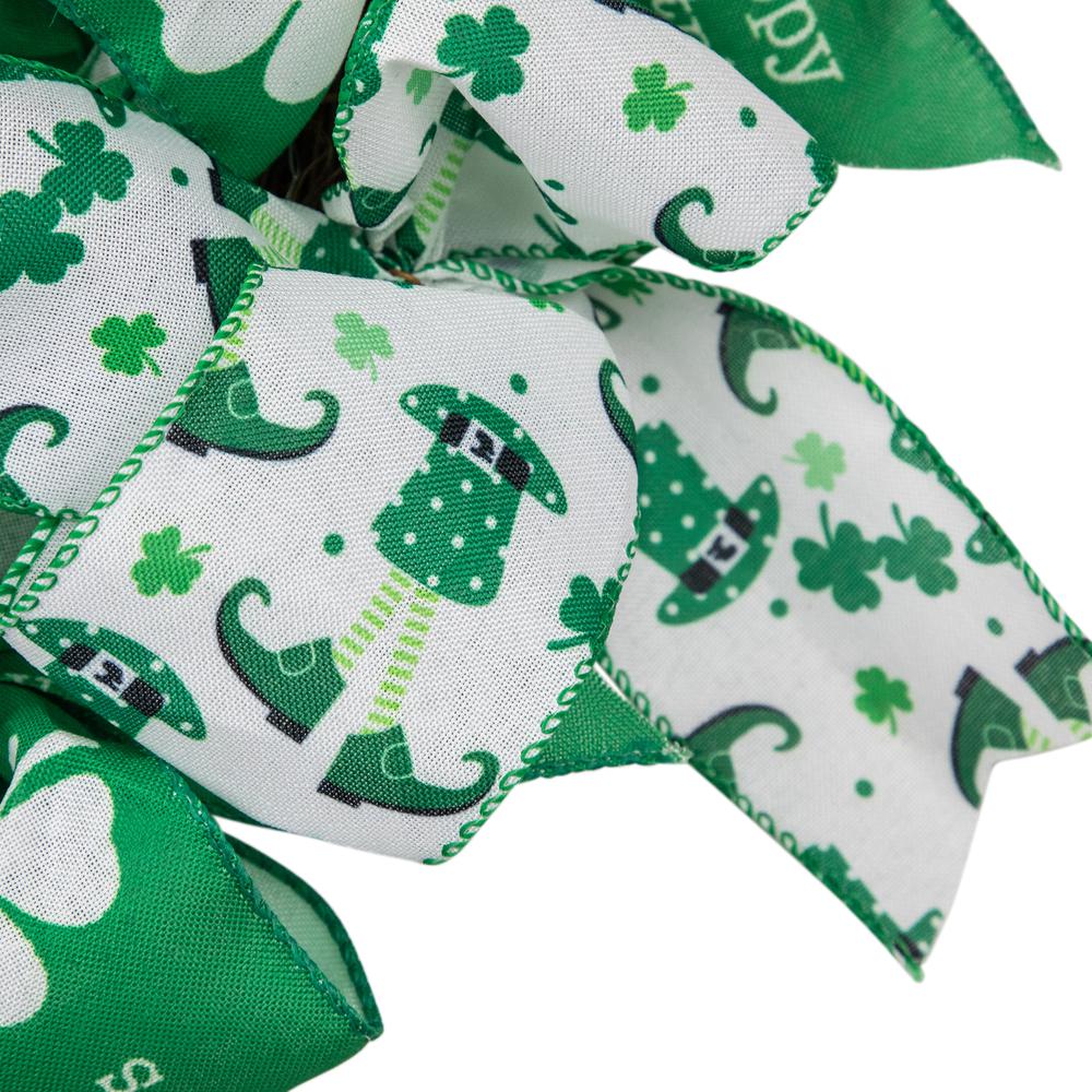 Shamrocks and Ribbons St. Patrick's Day Wreath  24-Inch  Unlit. Picture 6