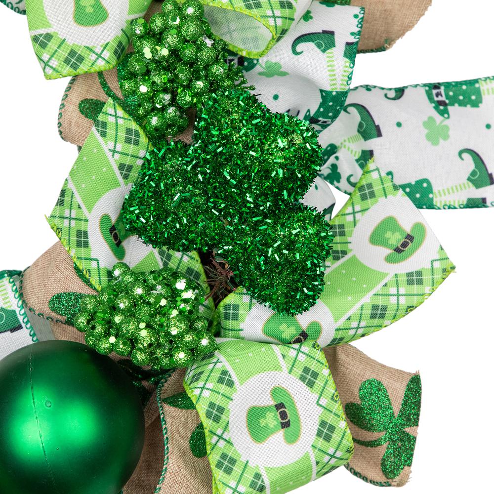 Ribbons and Shamrocks St. Patrick's Day Wreath  24-Inch  Unlit. Picture 3