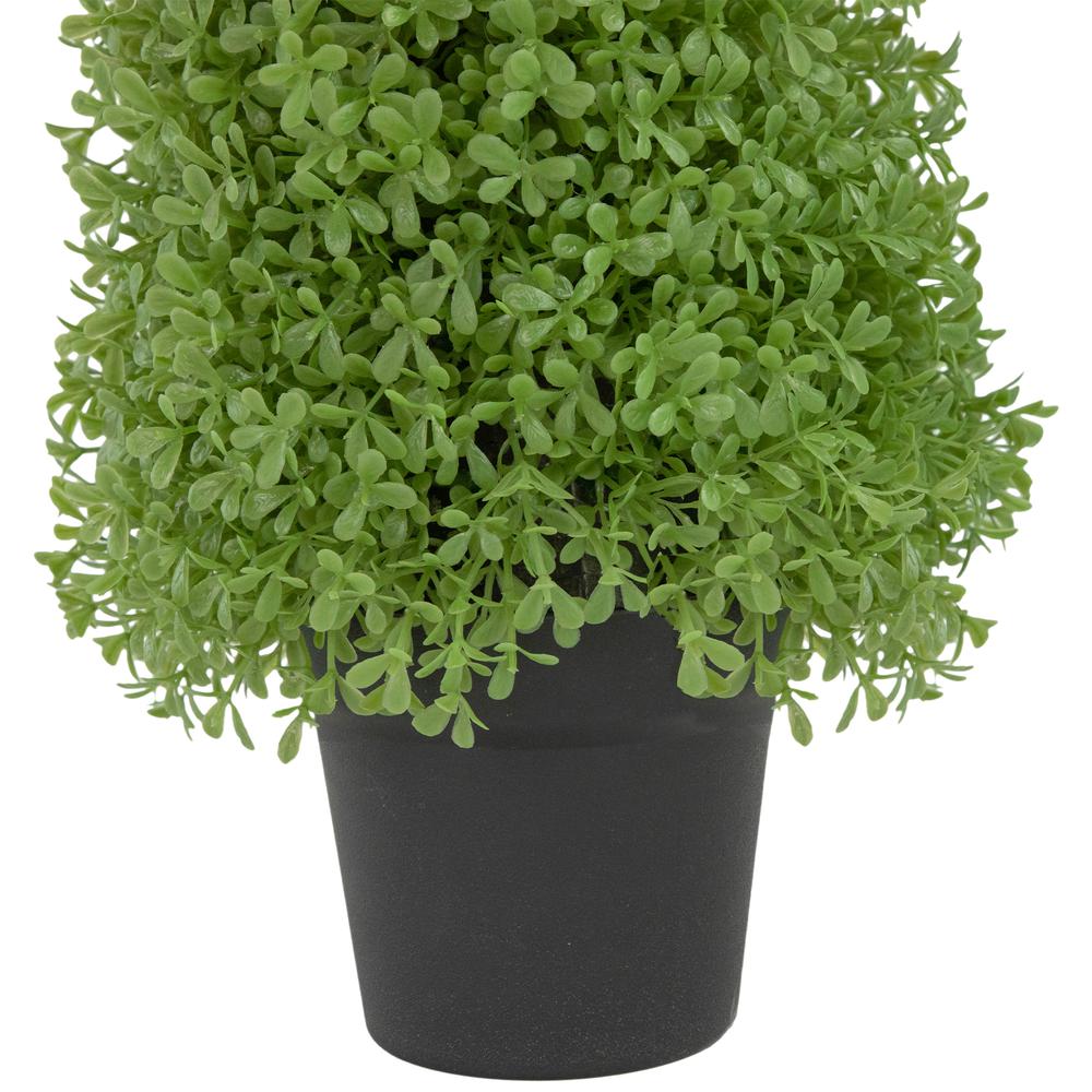 15" Artificial Boxwood Cone Topiary Tree with Round Pot  Unlit. Picture 5