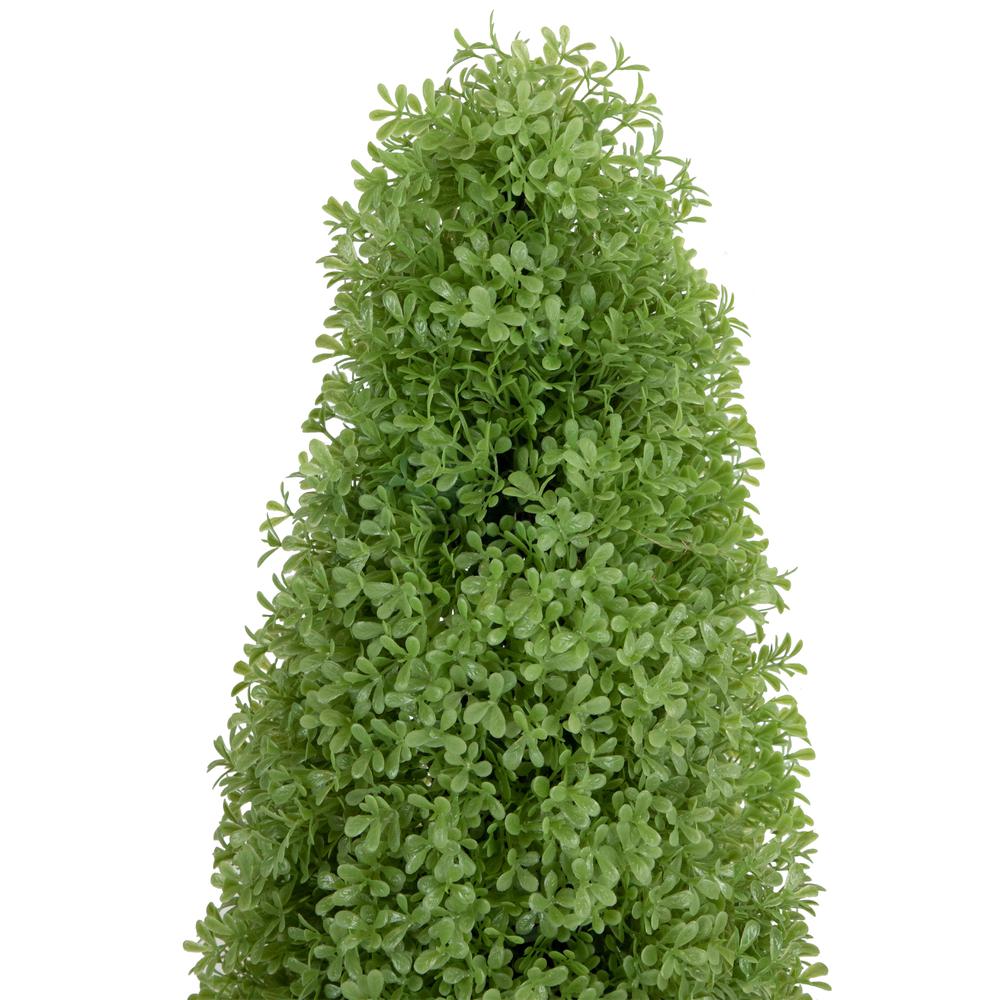 4' Artificial Boxwood Cone Topiary Tree with Round Pot  Unlit. Picture 4
