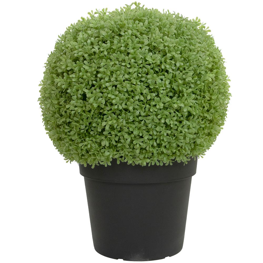 22" Artificial Boxwood Ball Topiary in Round Pot  Unlit. Picture 1