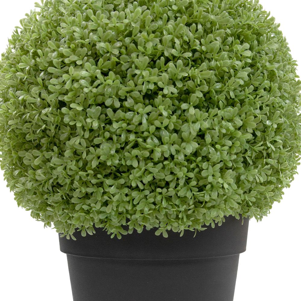 22" Artificial Boxwood Ball Topiary in Round Pot  Unlit. Picture 4
