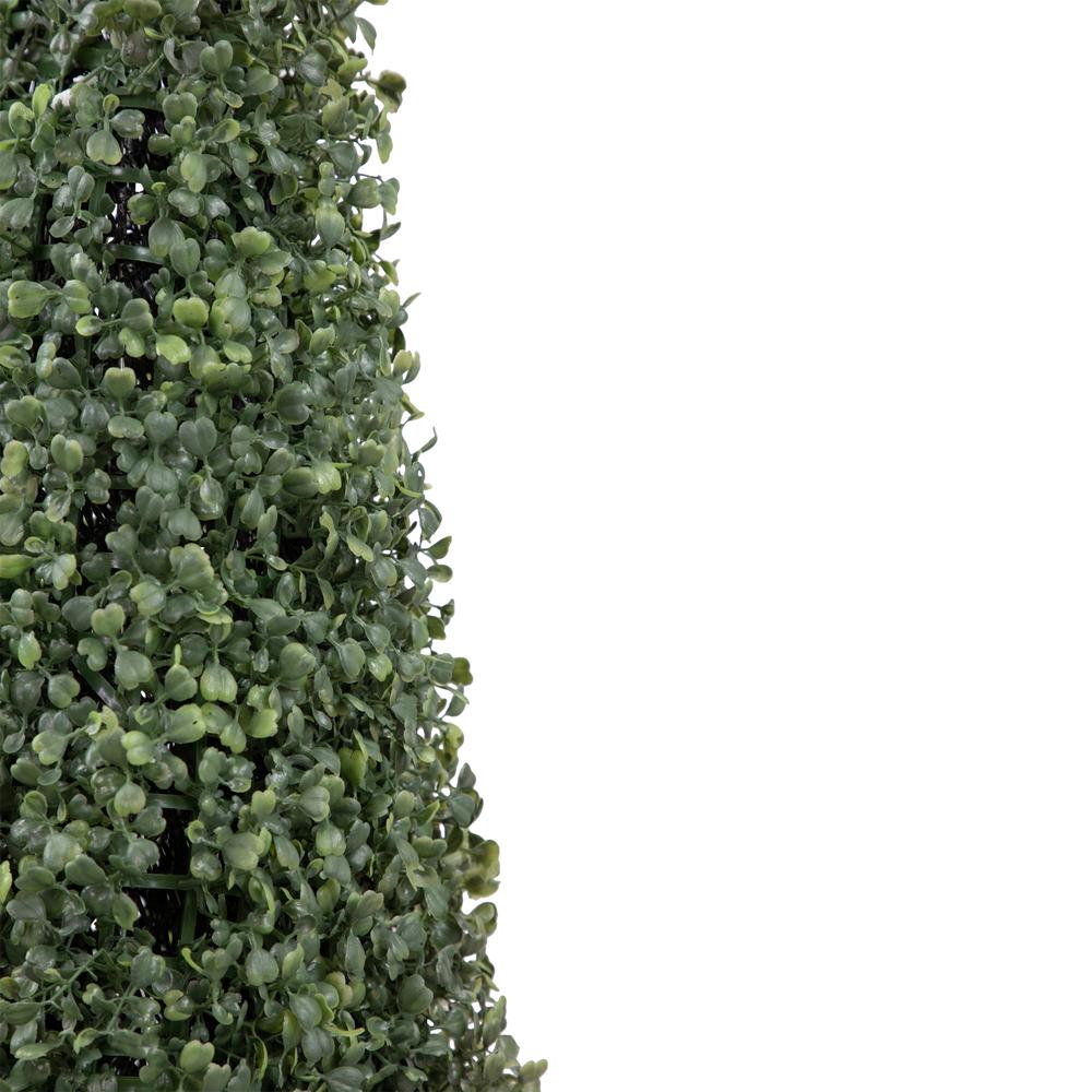 4' Artificial Two-Tone Boxwood Topiary Tree with Round Pot  Unlit. Picture 4