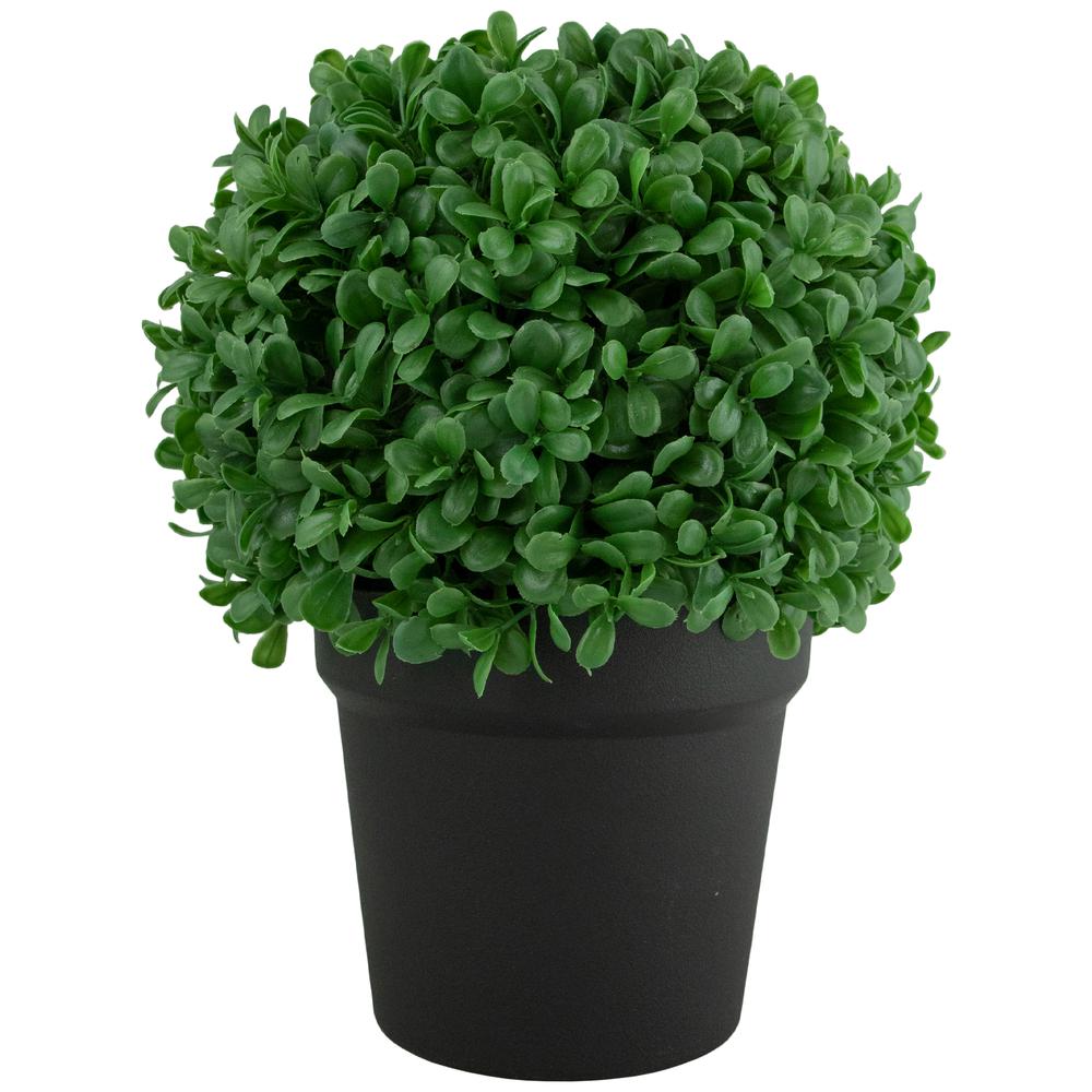 9.5" Artificial Boxwood Ball Topiary in Round Pot  Unlit. Picture 1