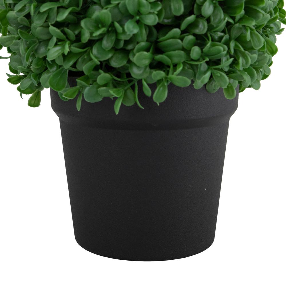 9.5" Artificial Boxwood Ball Topiary in Round Pot  Unlit. Picture 3