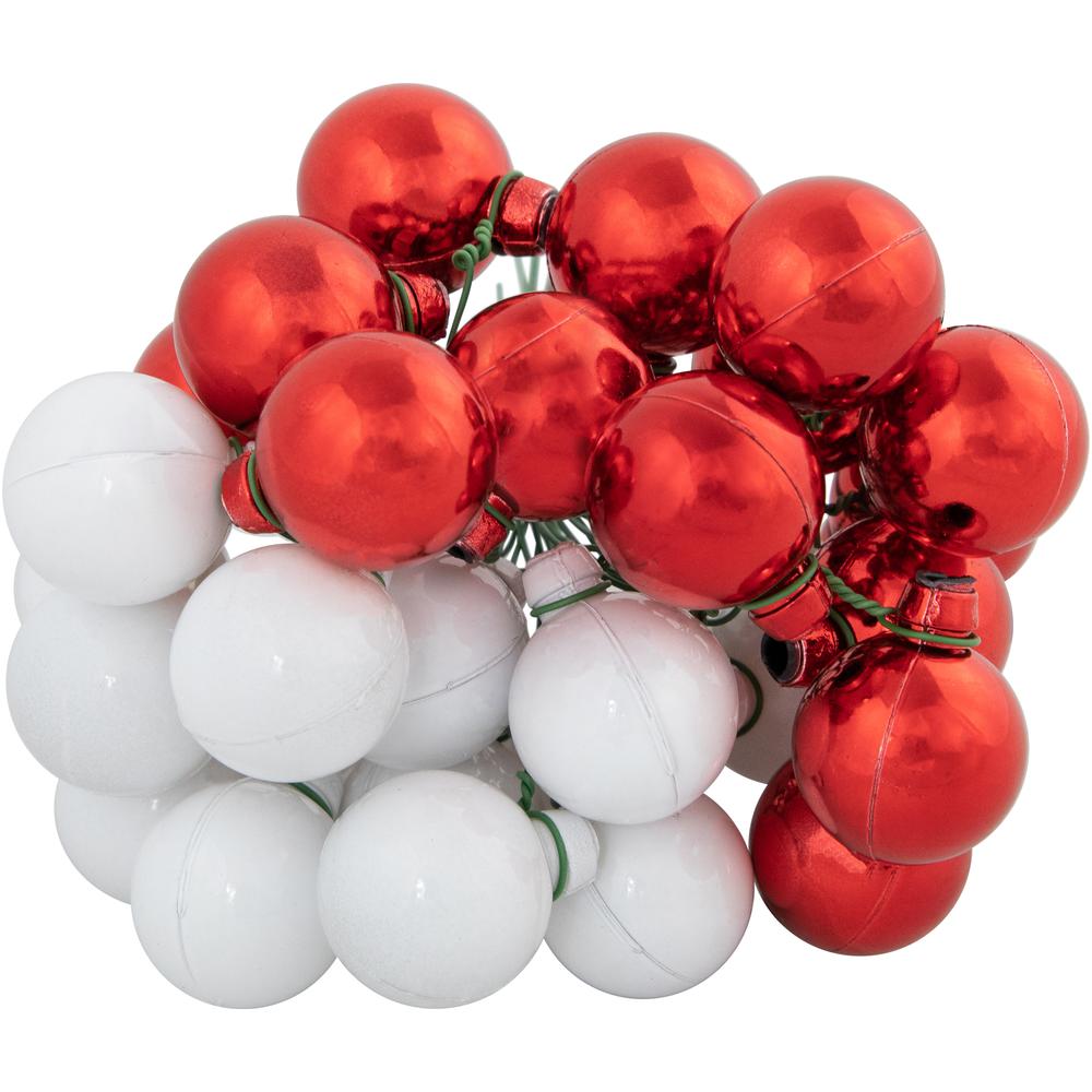 6.75" Shiny Red and White Shatterproof Ball Ornament Christmas Pick. Picture 1