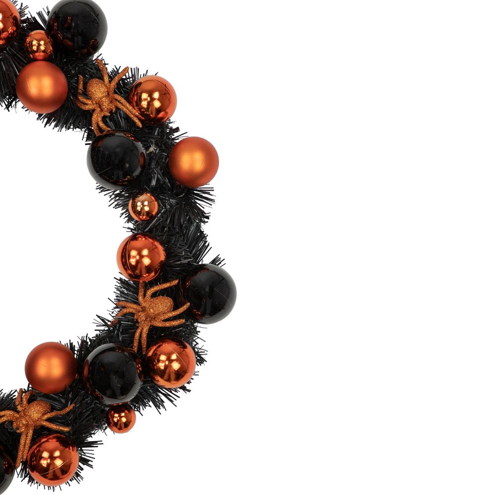 Orange Spiders and Ornaments Halloween Wreath  18-Inch  Unlit. Picture 4