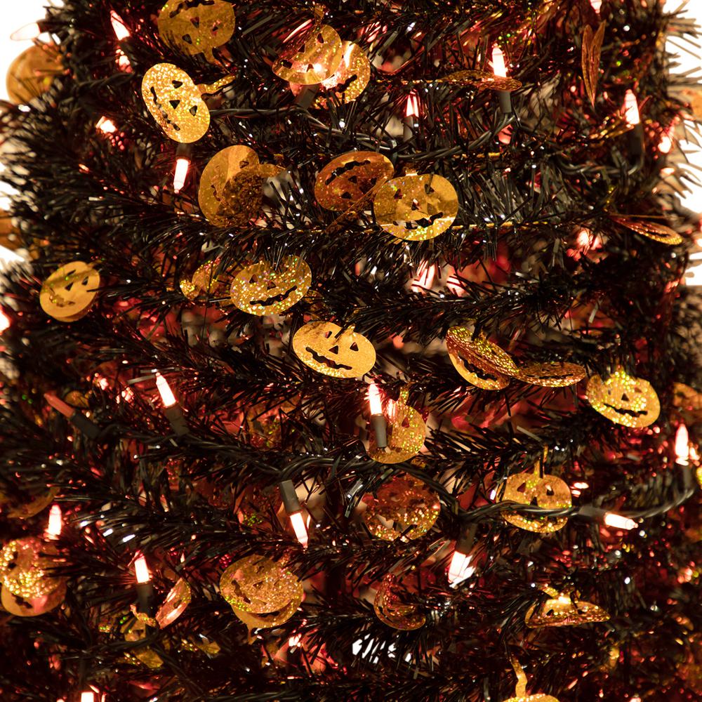 6' Pre-Lit Pop Up  Jack O' Lantern Artificial Halloween Tree - Orange Lights. Picture 4