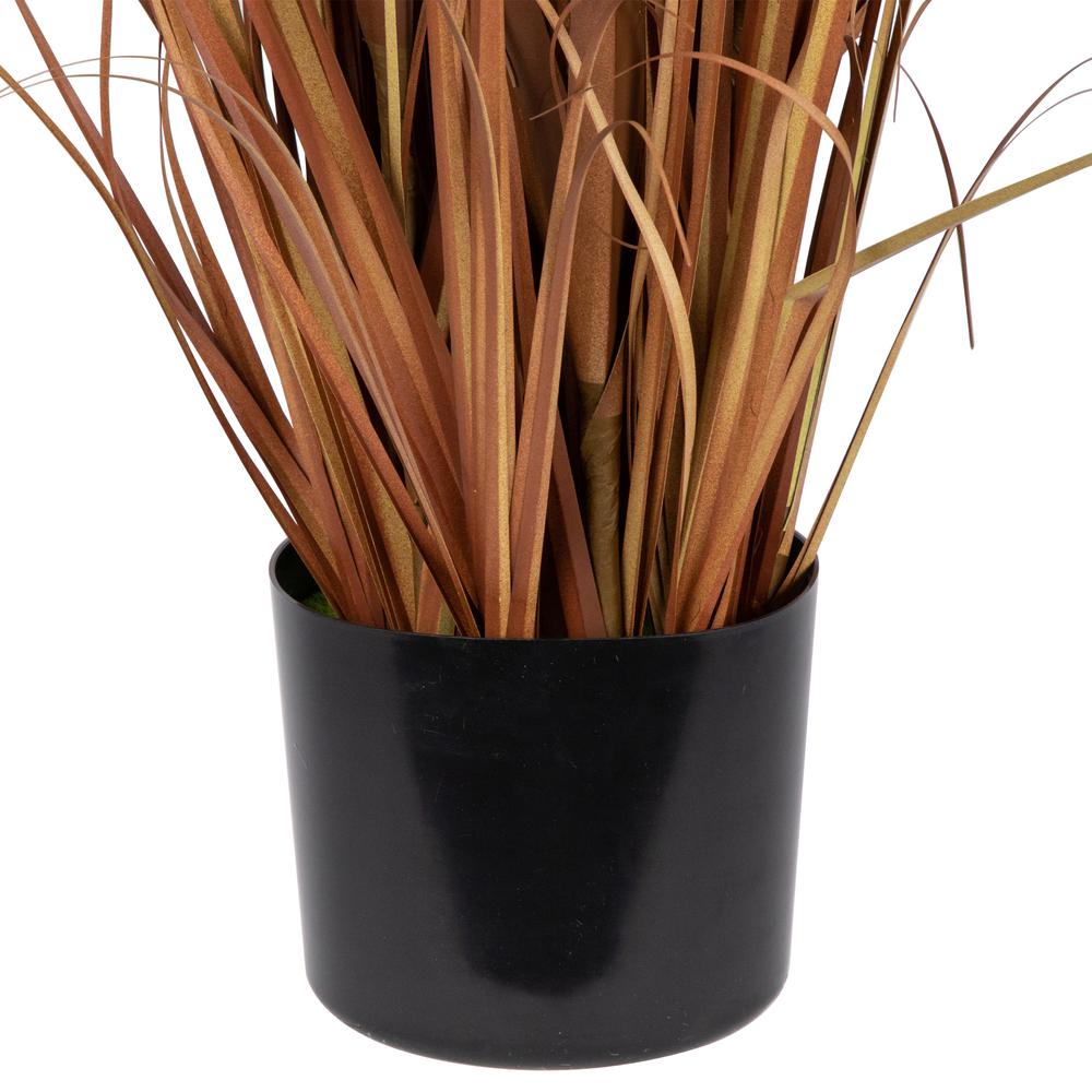40" Potted Brown Artificial Onion Grass Plant. Picture 5