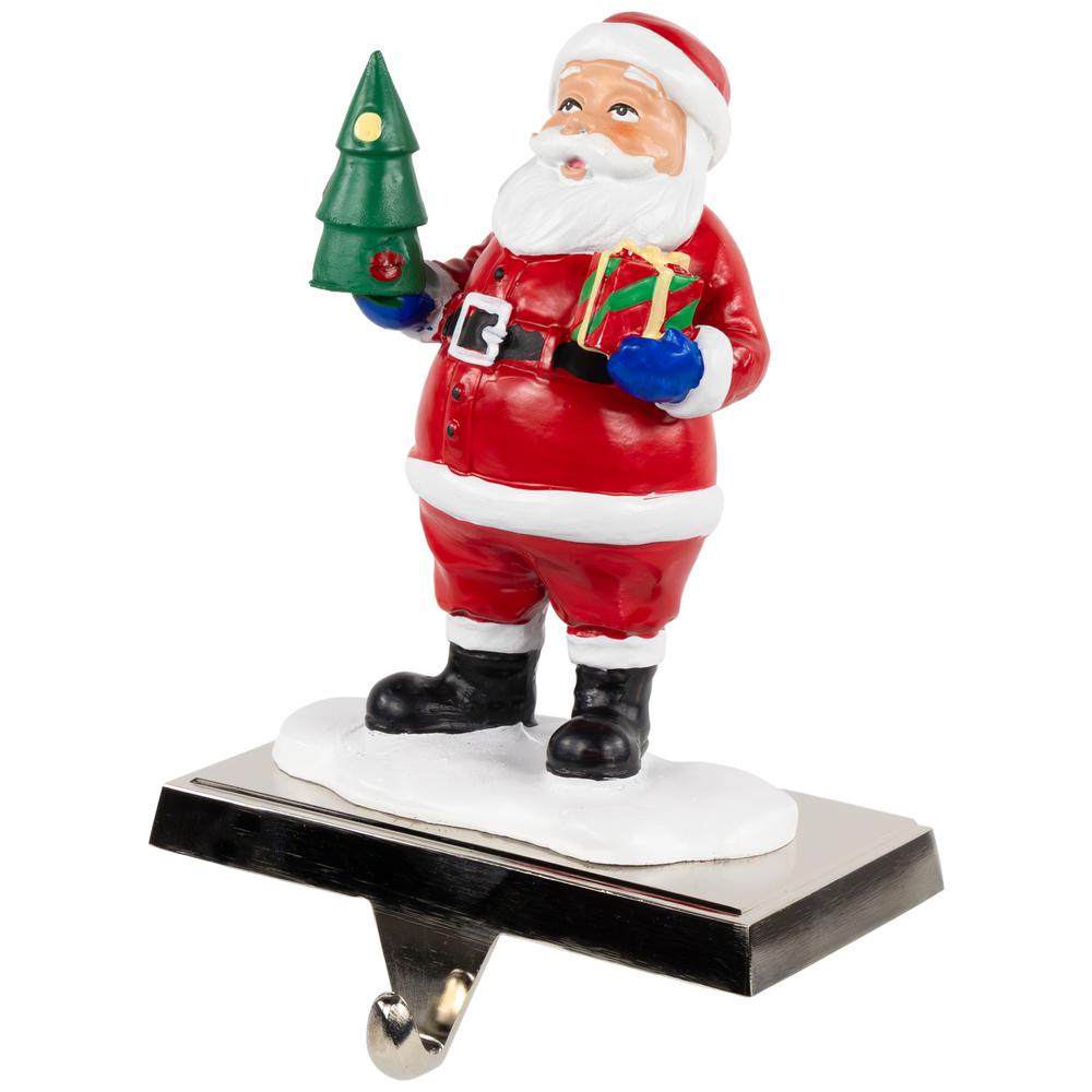 6.25" Santa Claus with Tree and Present Christmas Stocking Holder. Picture 4