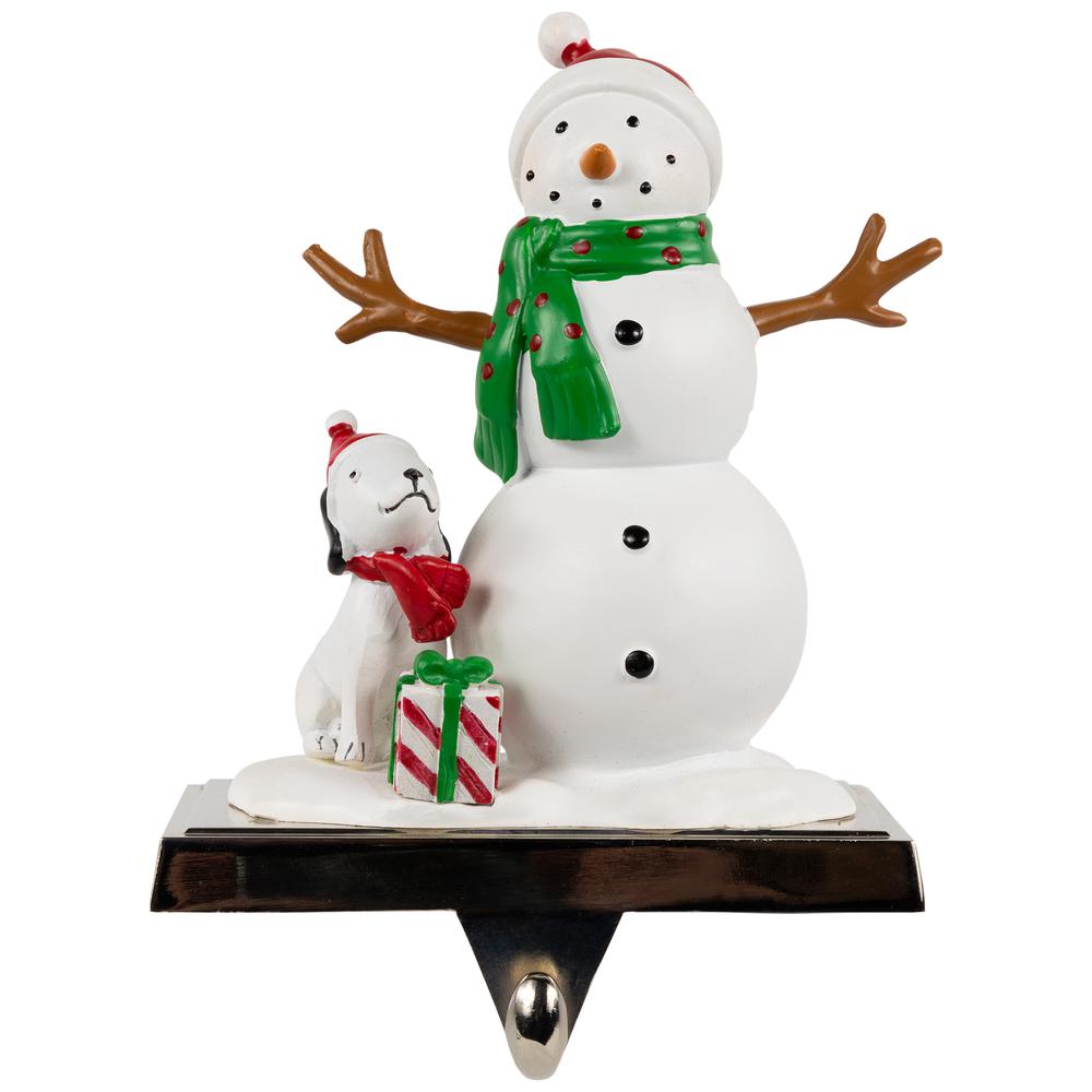 6" Snowman and Puppy Christmas Stocking Holder. Picture 1