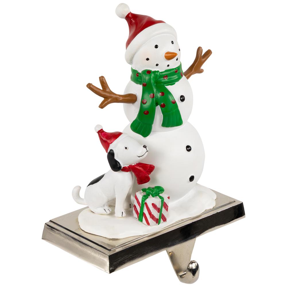6" Snowman and Puppy Christmas Stocking Holder. Picture 3