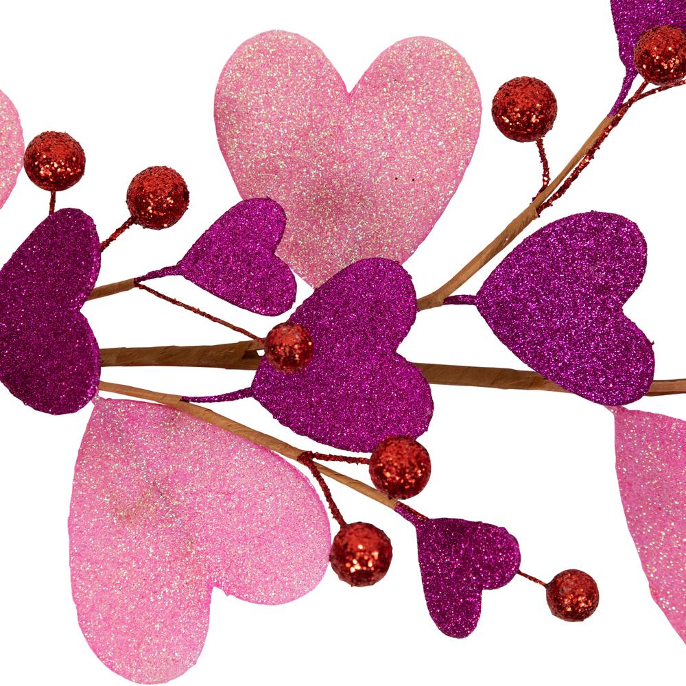 6' Glittered Hearts and Berries Valentine's Day Garland. Picture 6