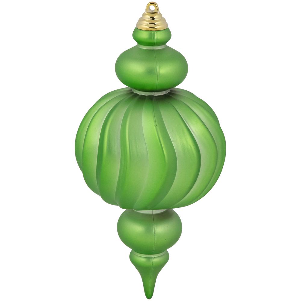 Set of 4 Green 2-Finish Commercial Size Finial Christmas Ornaments 10". Picture 4