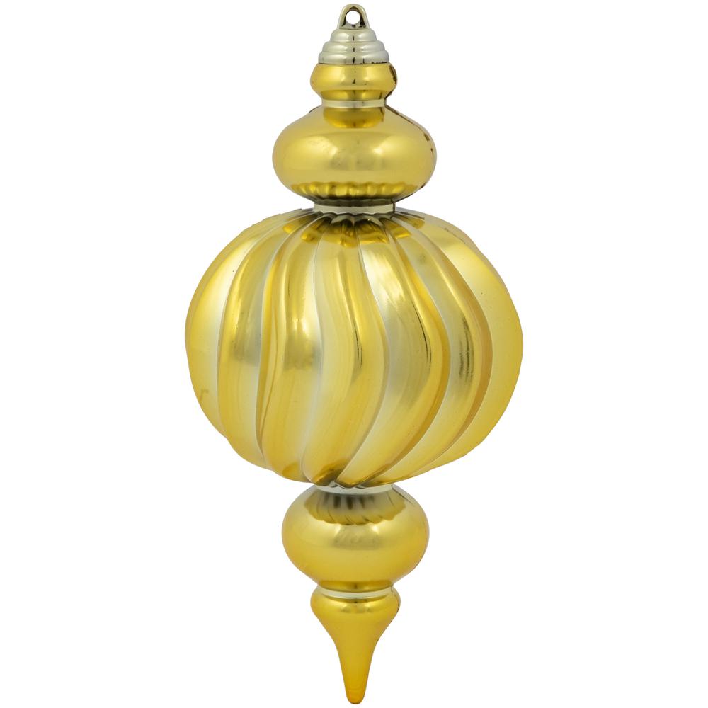 Set of 4 Gold 2-Finish Commercial Size Finial Christmas Ornaments 10". Picture 7