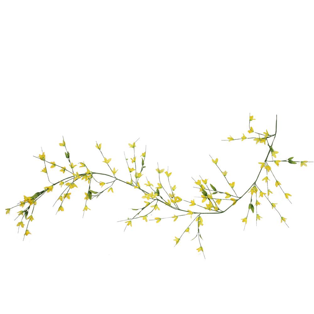 5' x 2" Green and Yellow Artificial Spring Floral Garland - Unlit. Picture 1