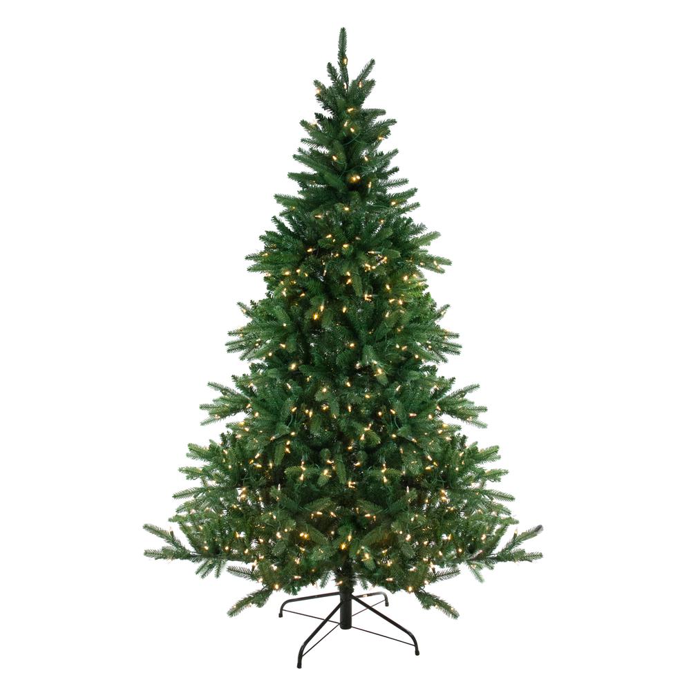 7.5' Pre-Lit Full Instant Connect Noble Fir Artificial Christmas Tree - Dual LED Lights. Picture 1