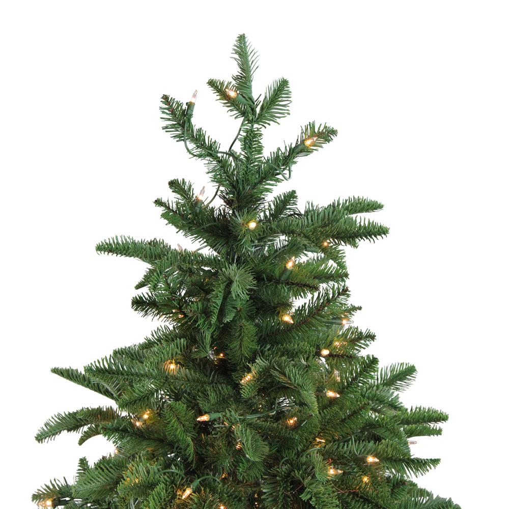 4.5' Pre-Lit Potted Sierra Norway Spruce Slim Artificial Christmas Tree - Clear Lights. Picture 2