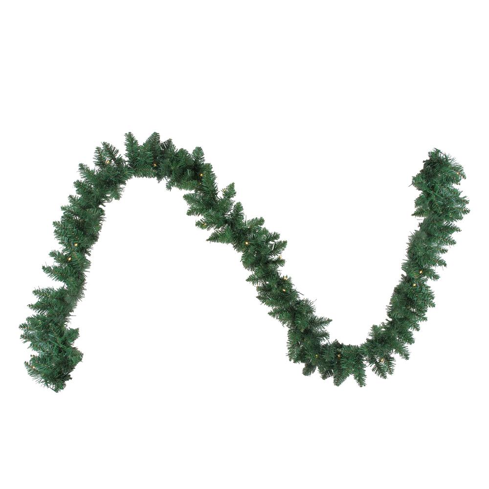 9' x 10" B/O Pre-Lit Artificial Whitmire Pine Christmas Garland - Clear LED Lights. Picture 1