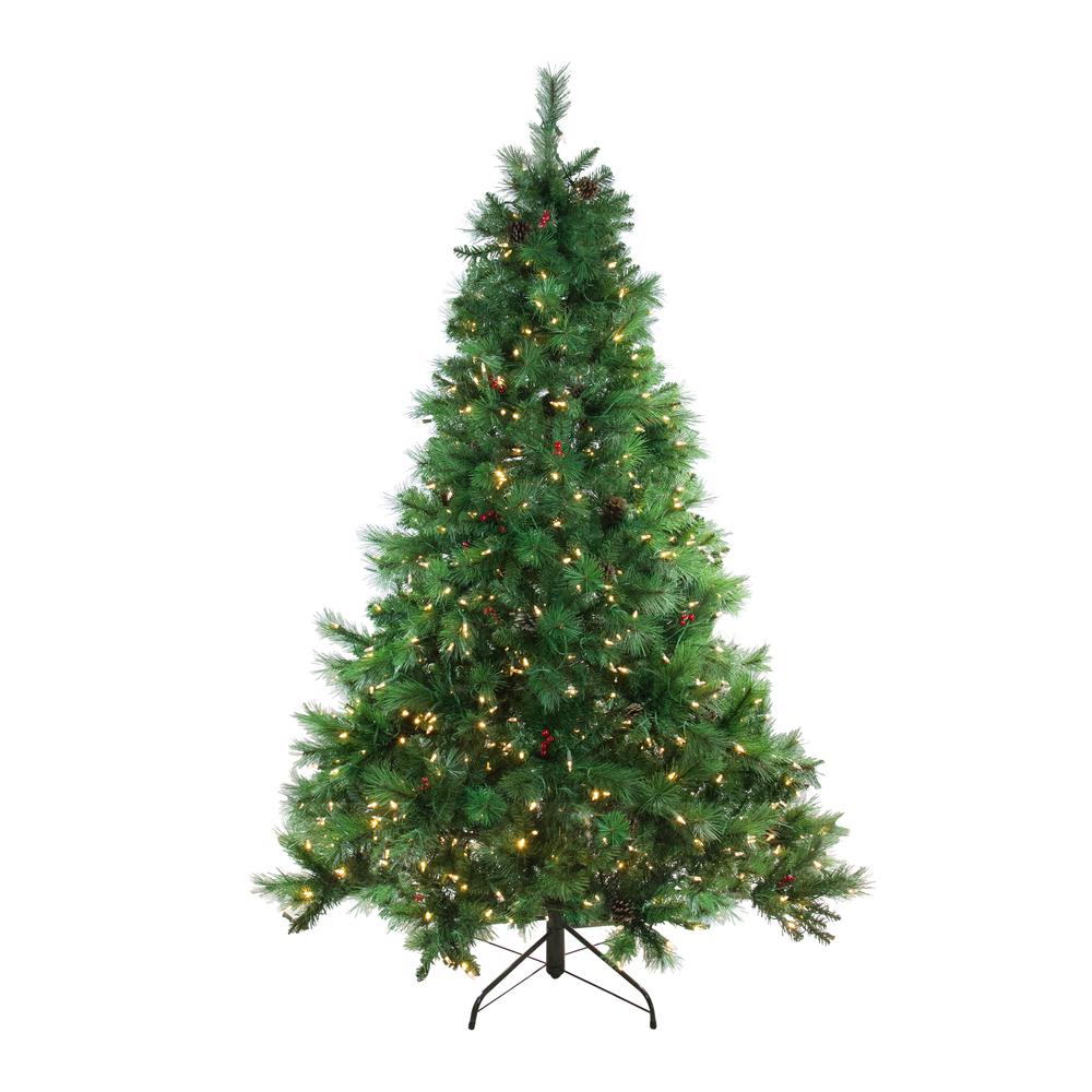 7.5' Pre-Lit Full Denali Mixed Pine Artificial Christmas Tree - Dual LED Lights. Picture 1