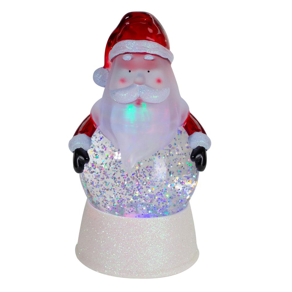 7" LED Lighted Color Changing Santa Christmas Snow Globe. Picture 1