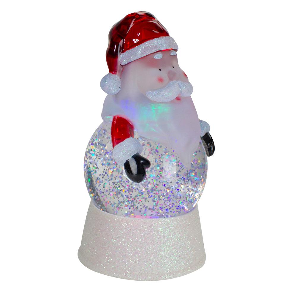 7" LED Lighted Color Changing Santa Christmas Snow Globe. Picture 3