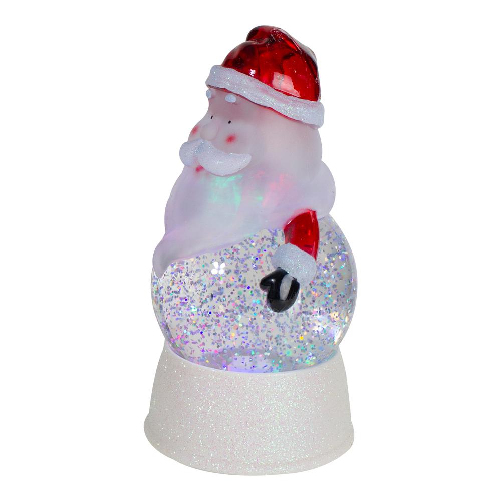 7" LED Lighted Color Changing Santa Christmas Snow Globe. Picture 4