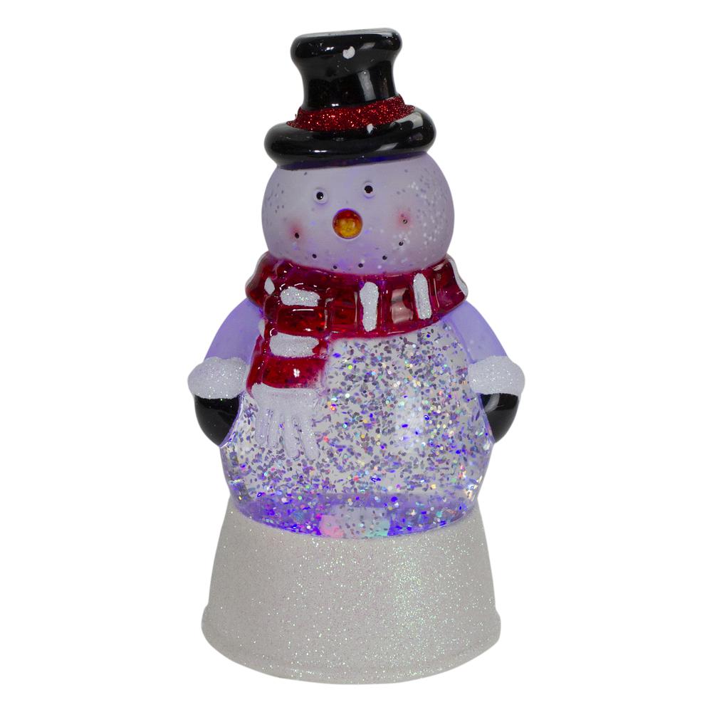 7.5" LED Lighted Color Changing Snowman Christmas Snow Globe. Picture 1