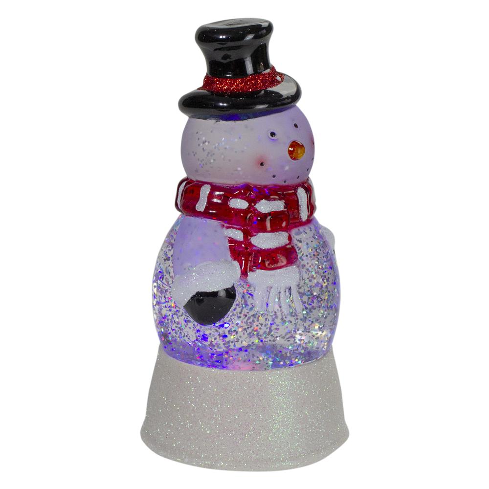 7.5" LED Lighted Color Changing Snowman Christmas Snow Globe. Picture 3