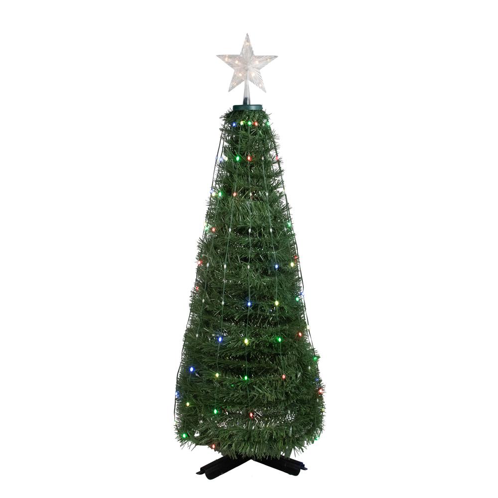 4' Green Color Changing Multiple Function Pop Up Artificial Outdoor Christmas Tree. Picture 2