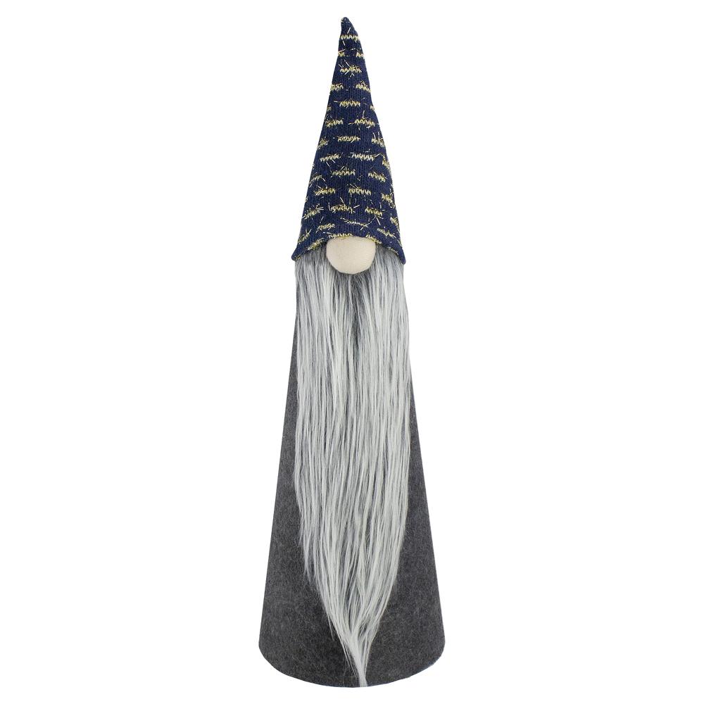 20" Gray and Blue Cone Gnome Christmas Tabletop Decor. The main picture.