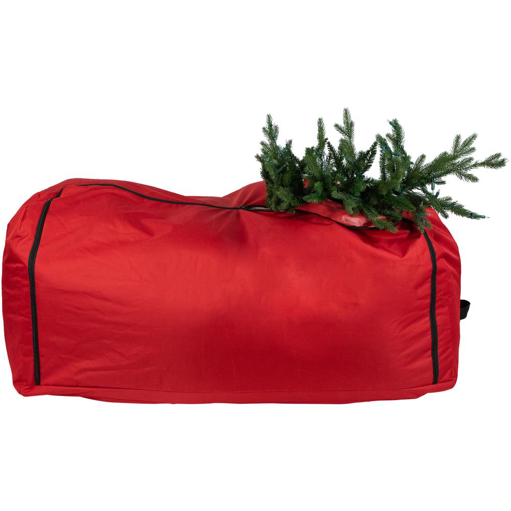 57" Red Artificial Christmas Tree Rolling Storage Bag For Trees Up to 9ft. Picture 3