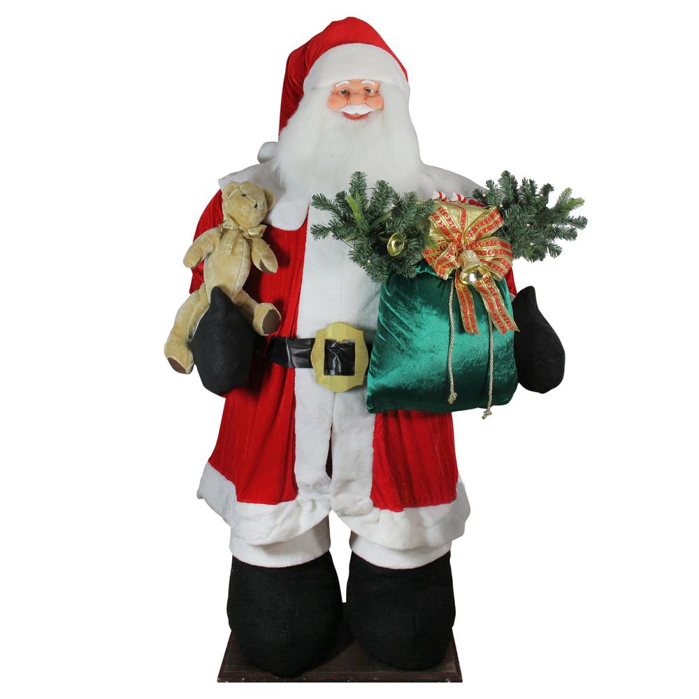 8' Red and White LED Lighted Musical Inflatable Santa Claus Christmas Figurine. Picture 1