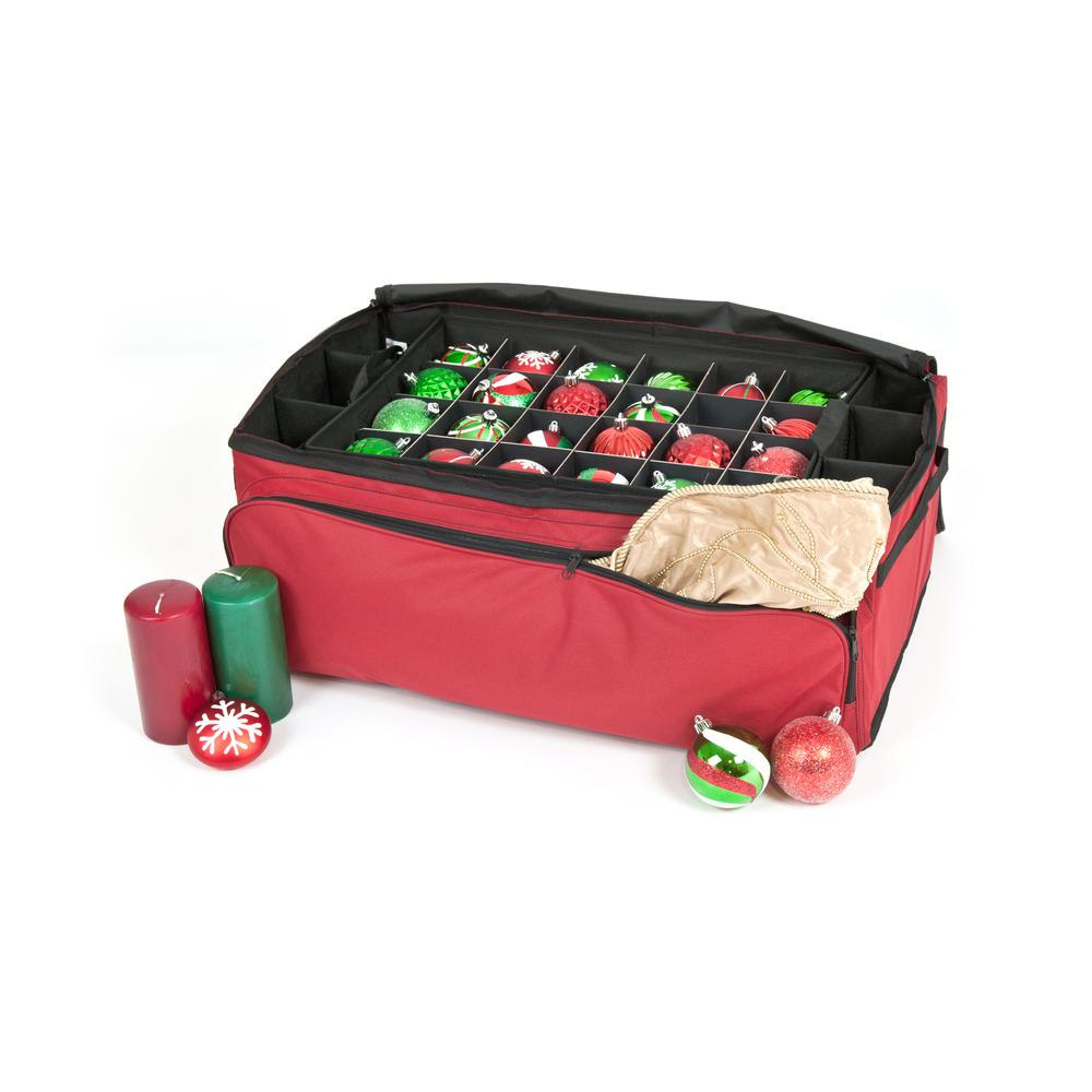 3-Tray Christmas Ornament Pro Storage Bag - Holds up to 72 Ornaments. Picture 1