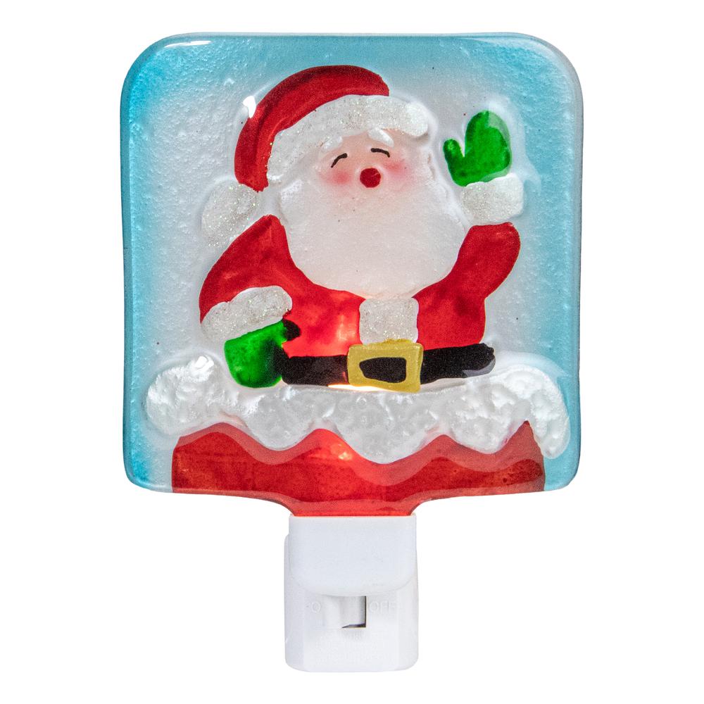 6" Red and White Santa Claus Christmas Night Light. Picture 1