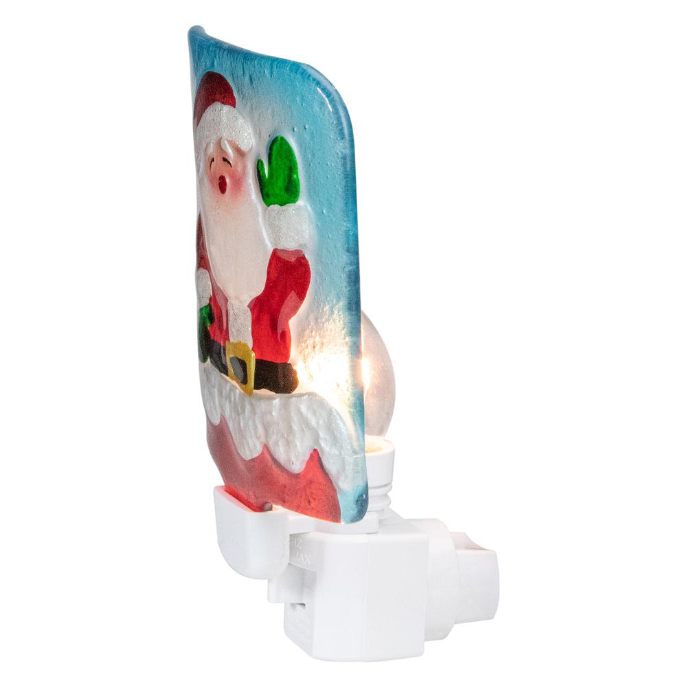 6" Red and White Santa Claus Christmas Night Light. Picture 2