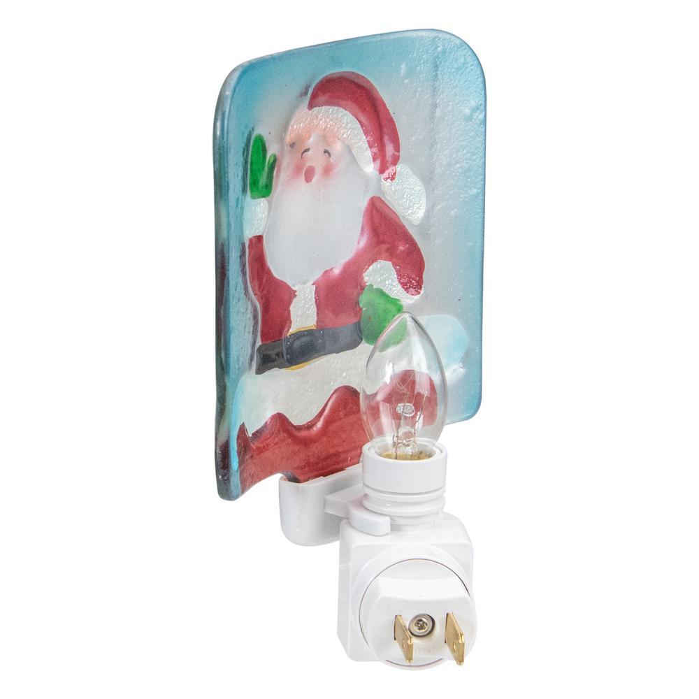 6" Red and White Santa Claus Christmas Night Light. Picture 4