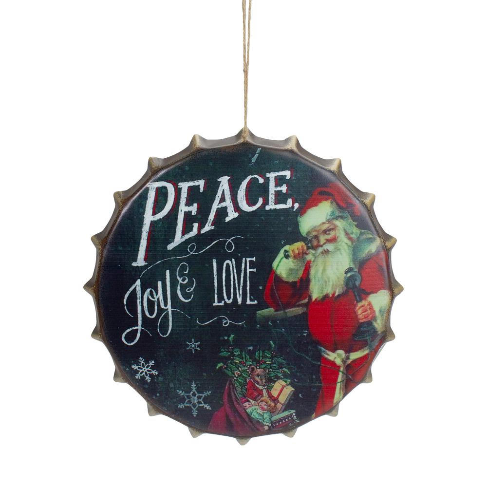 11.75" Red and White Peace  Joy and Love Christmas Wall Decor. The main picture.