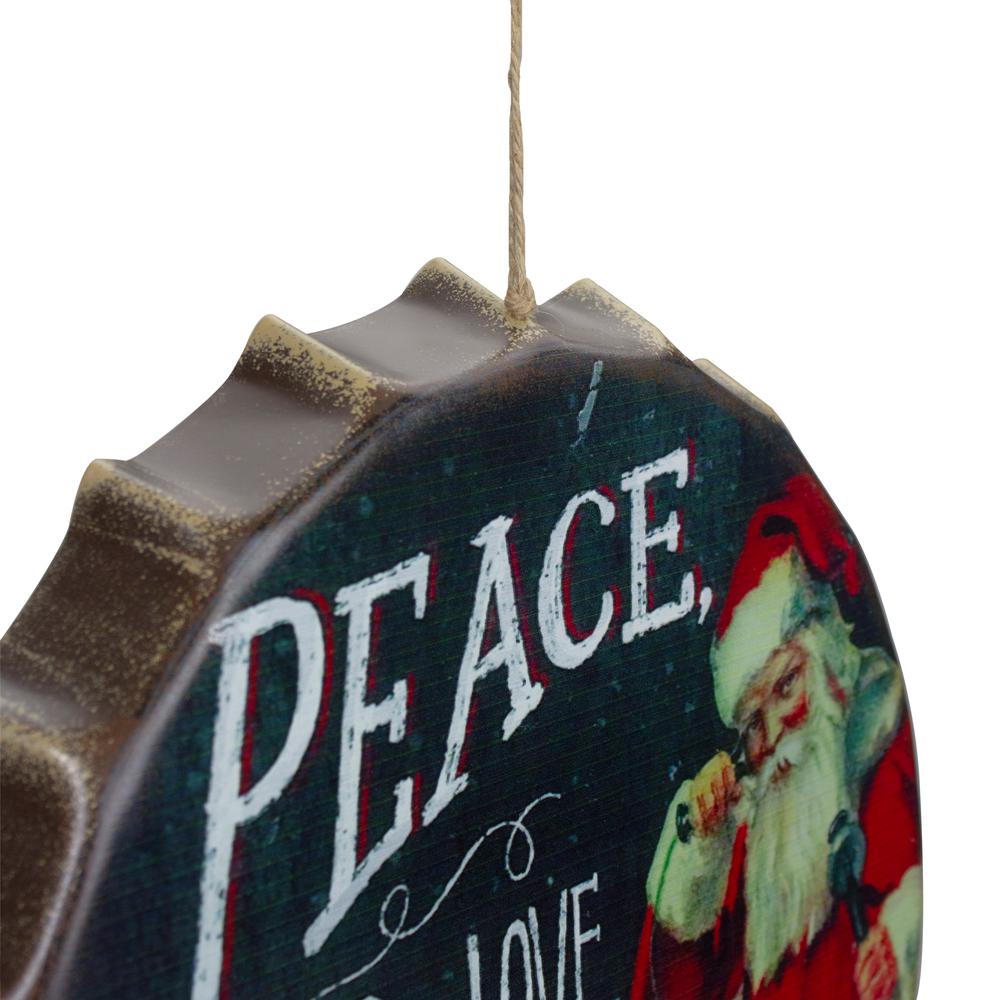 11.75" Red and White Peace  Joy and Love Christmas Wall Decor. Picture 3