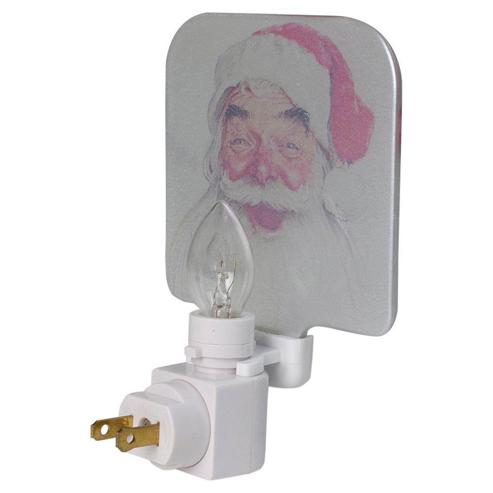 6" Norman Rockwell 'Santa Claus' Glass Christmas Night Light. Picture 3
