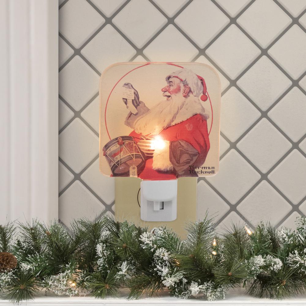 6" Norman Rockwell 'A Drum for Tommy' Glass Christmas Night Light. Picture 2