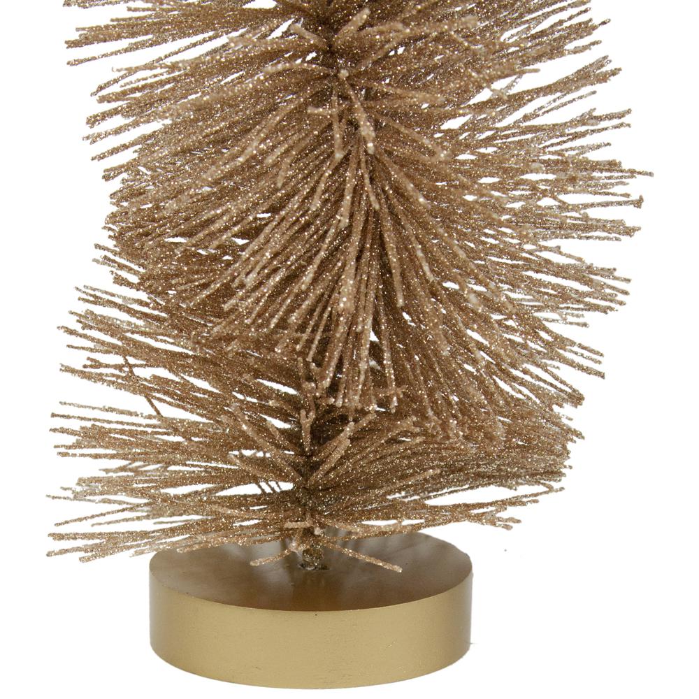 18" Gold Glittered Spiral Sisal Christmas Tree Tabletop Decoration. Picture 3