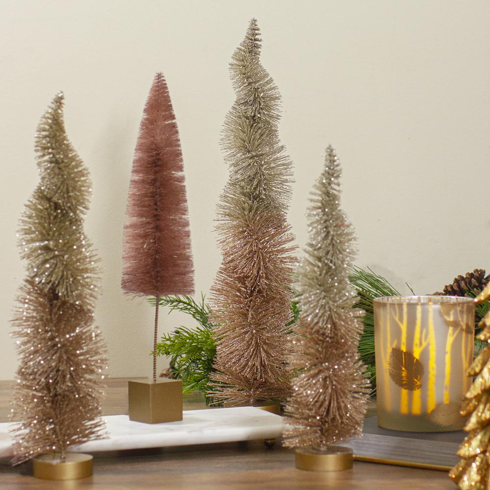 18" Gold Glittered Spiral Sisal Christmas Tree Tabletop Decoration. Picture 2
