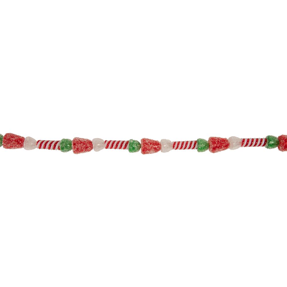4' Faux Gum Drop Candy and Peppermint Swirls Christmas Garland - Unlit. Picture 1