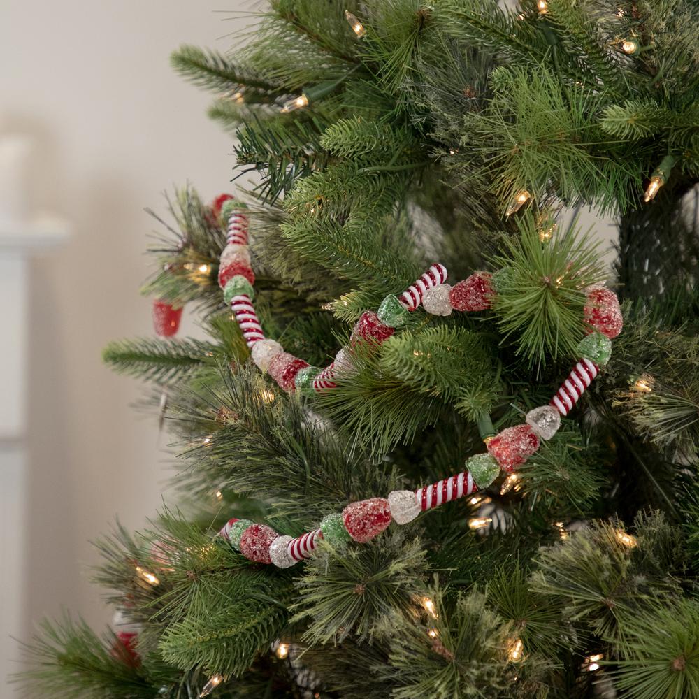 4' Faux Gum Drop Candy and Peppermint Swirls Christmas Garland - Unlit. Picture 2