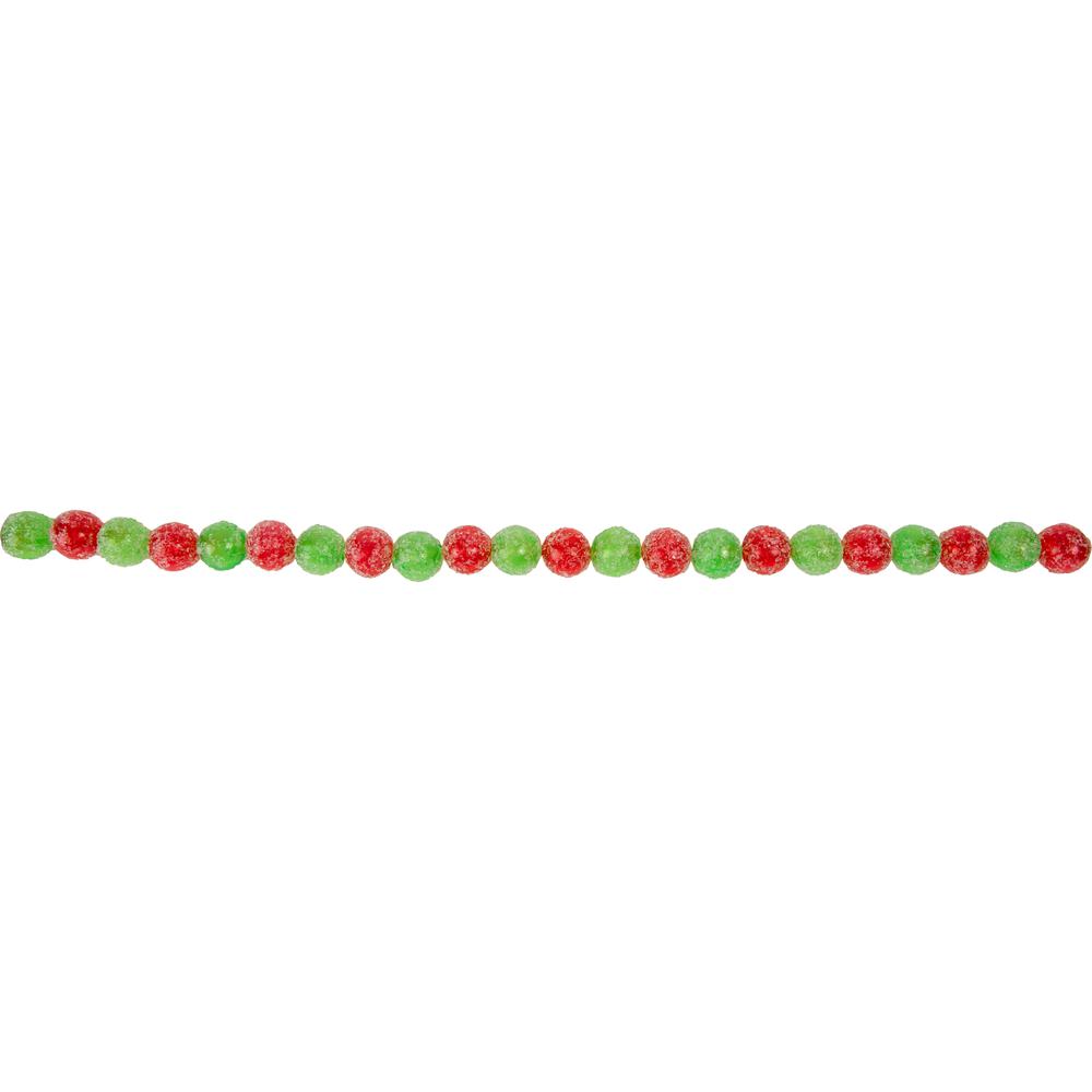 6' Red and Green Glittered Candy Drop Christmas Garland   Unlit. Picture 1