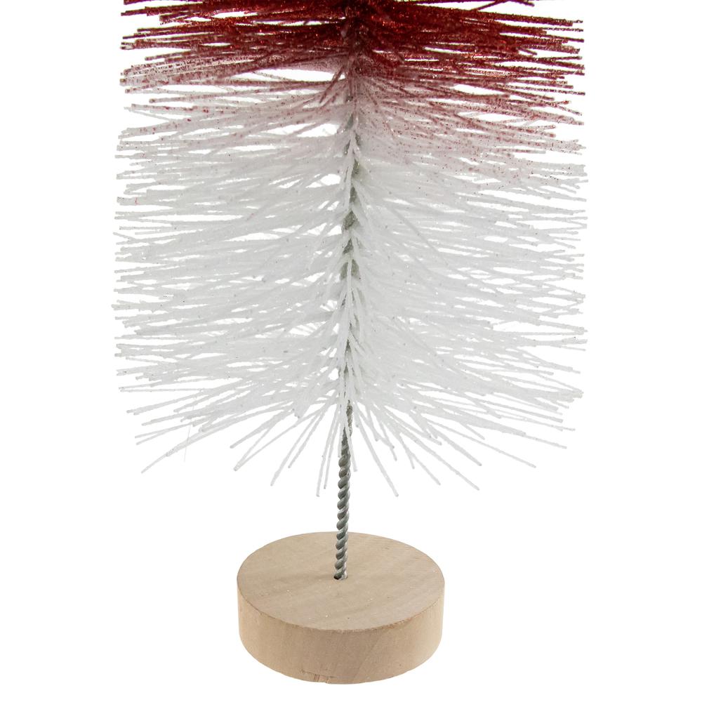 15.5" Glittered Red and White Sisal Tabletop Christmas Tree. Picture 7