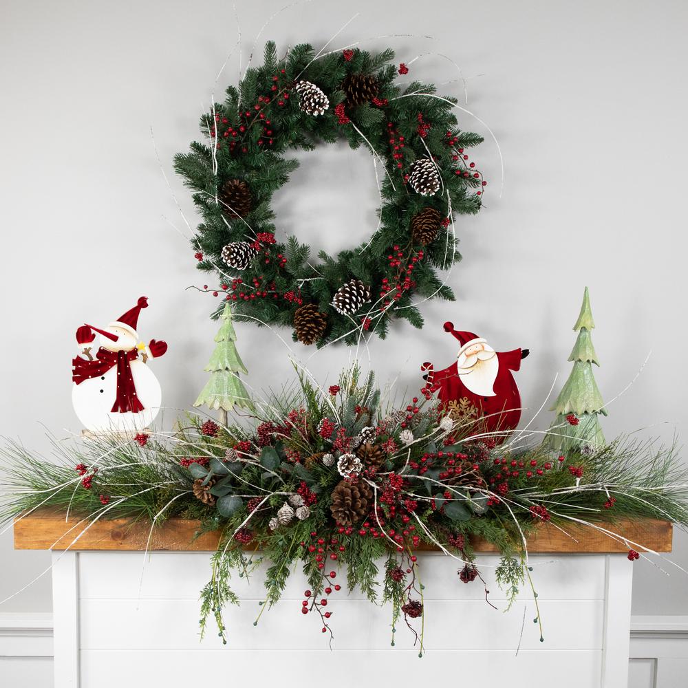 Real Touch™️ Mixed Eden Pine Artificial Christmas Wreath - Unlit - 30". Picture 1