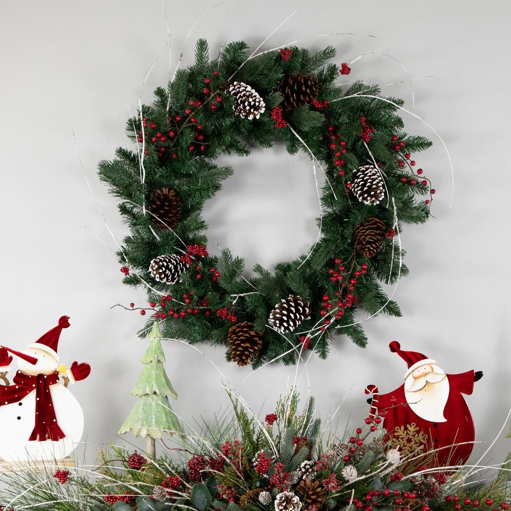 Real Touch™️ Mixed Eden Pine Artificial Christmas Wreath - Unlit - 30". Picture 3